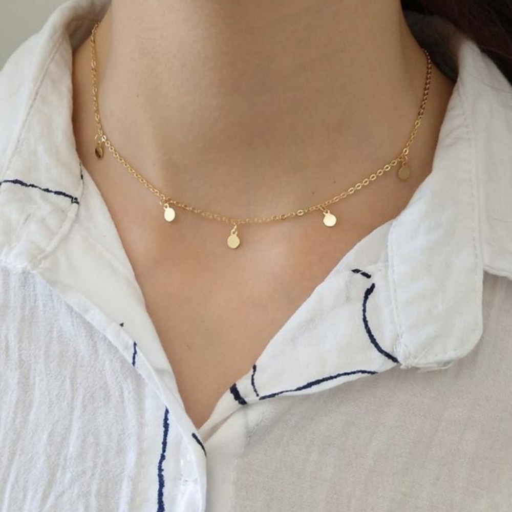 Dainty Disc Pendant Necklace
